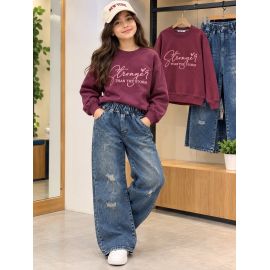 بلوز شلوار دخترانه جین 